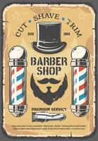 Cut shave, trim services in barber shop salon vector