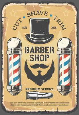 Cut shave, trim services in barber shop salon