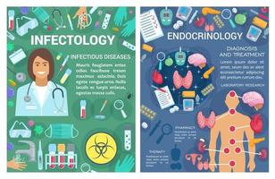 endocrinología, médico infectólogo. vector