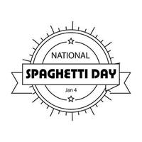 National Spaghetti Day vector