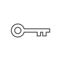 Key icon in flat style. Password vector illustration on white isolated background. Access business concept.