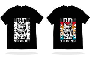 mi diseño de camiseta de gato, amante de los gatos plantilla de vector de diseño de camiseta vintage para imprimir