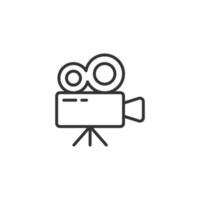 Projector icon in flat style. Cinema camera vector illustration on white isolated background. Movie business concept.