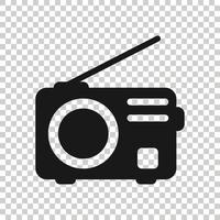 Radio icon in flat style. Fm broadcast vector illustration on white isolated background. Radiocast business concept.