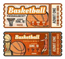 Basketball sport game ticket, vector