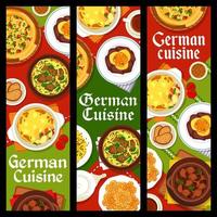 German cuisine restaurant food vertical banners vector