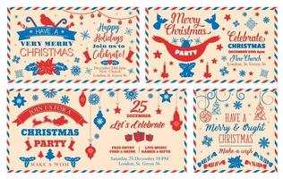 Letter for Santa, Christmas holidays mail vector