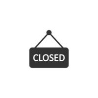 Closed sign icon in flat style. Accessibility vector illustration on white isolated background. Message business concept.