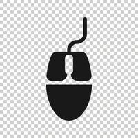 icono de ratón de computadora en estilo plano. ilustración de vector de cursor sobre fondo blanco aislado. concepto de negocio de puntero.