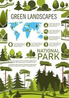 Park tree poster for landscape architecture design vector