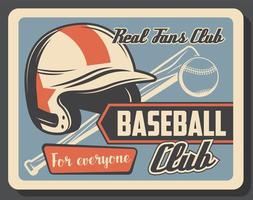 Baseball club, sport league championship vector