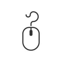 Computer mouse icon in flat style. Cursor vector illustration on white isolated background. Pointer business concept.