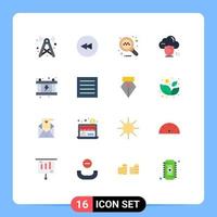 Modern Set of 16 Flat Colors Pictograph of energy protection online safety secure Editable Pack of Creative Vector Design Elements