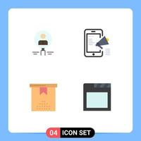 Universal Icon Symbols Group of 4 Modern Flat Icons of find digital campaign human resource mobile Editable Vector Design Elements