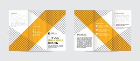 Creative corporate business trifold brochure template, tri fold flyer square shapes, brochure template layout, minimal business brochure template design Pro Vector