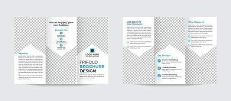 Business trifold brochure annual report cover, digital marketing tri fold corporate brochure cover or flyer design. Leaflet presentation. Catalog with Abstract. Modern template. Pro Vector