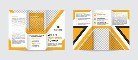 Tri-fold brochure template Minimalistic geometric design for corporate and business. Creative concept brochure vector template. Pro Vector