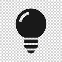 Light bulb icon in flat style. Lightbulb vector illustration on white isolated background. Lamp idea business concept.