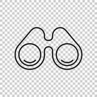 Binocular icon in flat style. Search vector illustration on white isolated background. Zoom business concept.
