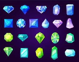 Amethysts, sapphires and emeralds, precious stones vector