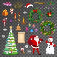 Christmas holiday vector objects and characters