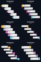 Vector 6 Infographics Pack Presentation slide template 5 Steps cycle diagrams and timelines