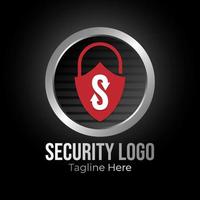 Security company logo ready to use. Secure protection abstract logo vector illustration isolated on dark background