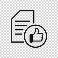 Approved document icon in flat style. Authorize vector illustration on white isolated background. Agreement check mark business concept.