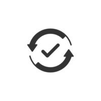 Check mark sign icon in flat style. Confirm button vector illustration on white isolated background. Accepted business concept.