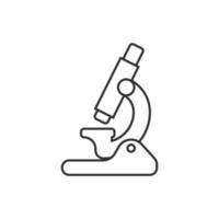 Microscope icon in flat style. Laboratory magnifier vector illustration on isolated background. Biology instrument sign business concept.