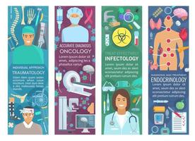 Doctor banners of medicine and health care vector