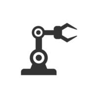 Robot arm icon in flat style. Mechanic manipulator vector illustration on white isolated background. Machine business concept.