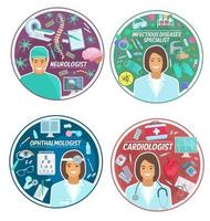 Medical clinic doctors vector icons