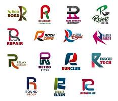 Letter R abstract business identity vector