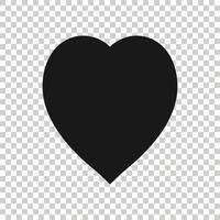 icono del corazón en estilo plano. Ilustración de vector de amor sobre fondo blanco aislado. concepto de negocio romántico.