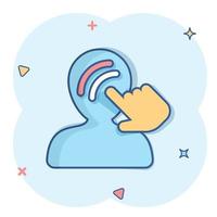 Mind awareness icon in comic style. Idea human cartoon vector illustration on isolated background. Customer brain splash effect business concept.