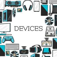 Electronics devices and digital gadgets vector