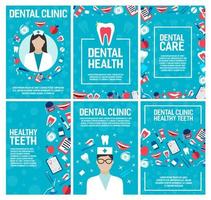 Dental clinic and dentistry brochure vector