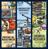 ciencia investigación física, química y de laboratorio vector