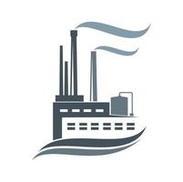 Industry factory, plant building graphic icon vector