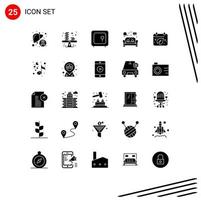 Universal Icon Symbols Group of 25 Modern Solid Glyphs of home chair profit safety gold Editable Vector Design Elements