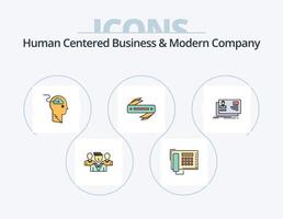 Human Centered Business And Modern Company Line Filled Icon Pack 5 Icon Design. share. briefcase. knife. bag. presentation vector