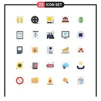 Modern Set of 25 Flat Colors Pictograph of synchronization wedding school heart bed Editable Vector Design Elements
