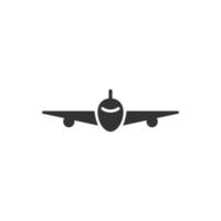 Plane icon in flat style. Airplane vector illustration on white isolated background. Flight airliner business concept.