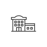 Building icon in flat style. Town skyscraper apartment vector illustration on white isolated background. City tower business concept.