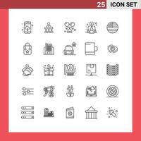 paquete de iconos de vector de stock de 25 signos y símbolos de línea para elementos de diseño de vector editable de negocio de equipo de borde de trabajo de bandera