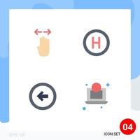 Pack of 4 Modern Flat Icons Signs and Symbols for Web Print Media such as four button left sign user interface Editable Vector Design Elements