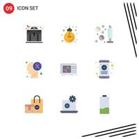 9 Creative Icons Modern Signs and Symbols of control cancer office brain tumor syringe Editable Vector Design Elements