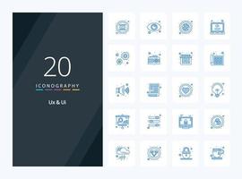 20 Ux And Ui Blue Color icon for presentation vector