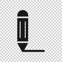 Pencil icon in flat style. Pen vector illustration on white isolated background. Drawing business concept.